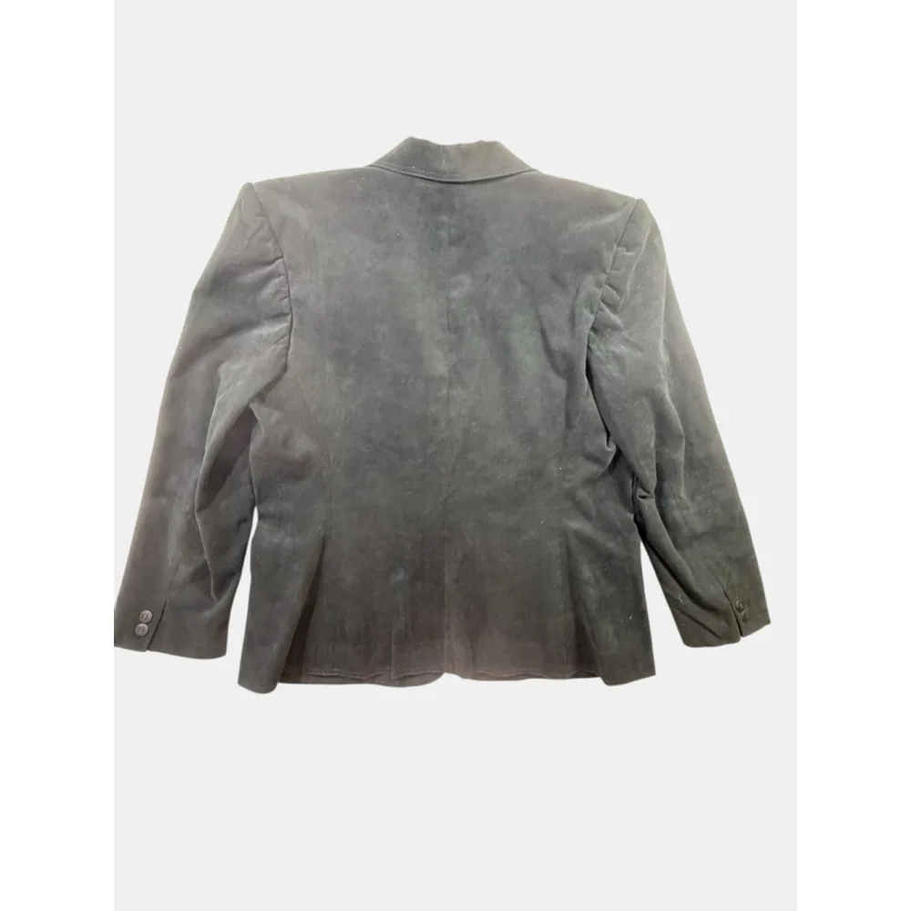 Lilli Ann Collections Retro Black Ultrasuede Blazer & Skirt Suit M